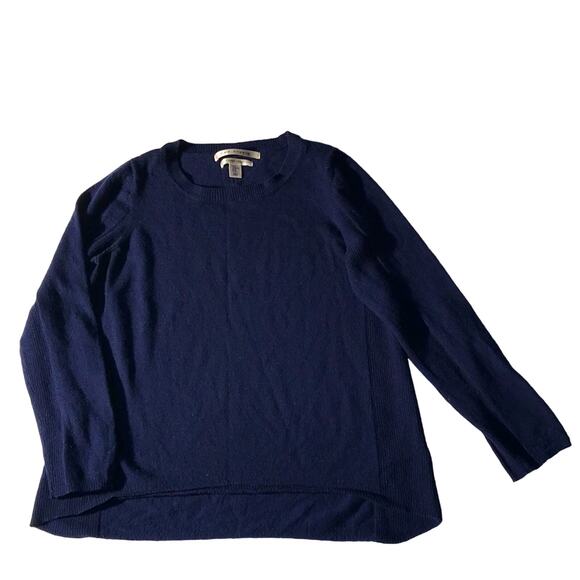 Max Studio Navy Blue Extra Fine Merino Wool Sweater. XL - Picture 1 of 5